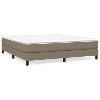 Estructura De Cama Box Spring Tela Gris Taupe 180x200 Cm