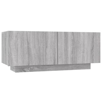 Mueble De Tv Madera Contrachapada Gris Sonoma 100x35x40 Cm