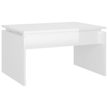 Mesa De Centro Madera Contrachapada Blanco Brillante 68x50x38cm