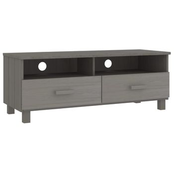 Mueble De Tv Hamar Madera Maciza Pino Gris Claro 106x40x40 Cm