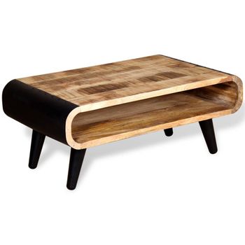 Mesa De Centro De Madera De Mango Rugosa 90x55x39 Cm