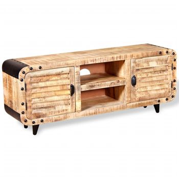 Mueble Para La Tv De Madera De Mango Rugosa 120x30x50 Cm