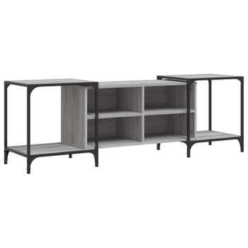 Mueble De Tv Madera De Ingeniería Gris Sonoma 153x37x50 Cm