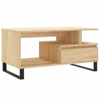 Mesa De Centro Madera Contrachapada Roble Sonoma 90x49x45 Cm