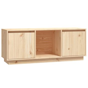 Mueble De Tv De Madera Maciza De Pino 110,5x35x44 Cm