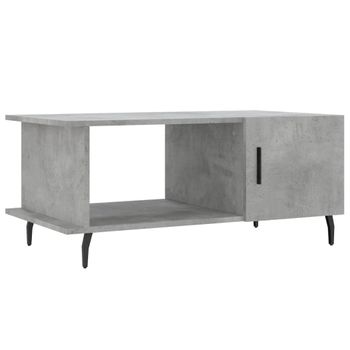 Mesa De Centro Madera Contrachapada Gris Hormigón 90x50x40 Cm