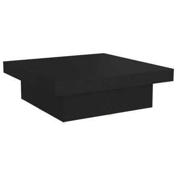 Mesa De Centro Madera Contrachapada Negro 90x90x28 Cm