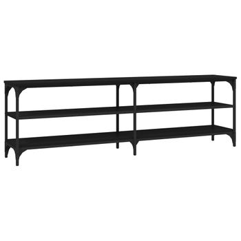 Mueble De Tv Madera Contrachapada Negro 160x30x50 Cm