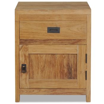 Mesita De Noche De Madera De Teca Maciza 40x30x50 Cm