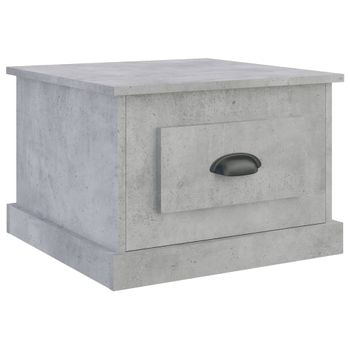 Mesa De Centro Madera Contrachapada Gris Hormigón 50x50x35 Cm