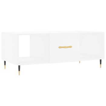 Mesa De Centro Madera Contrachapada Blanco 102x50x40 Cm