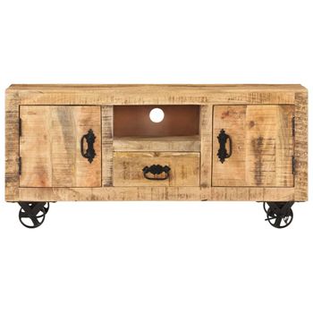 Mueble Para La Tv De Madera De Mango Rugosa 110x30x50 Cm