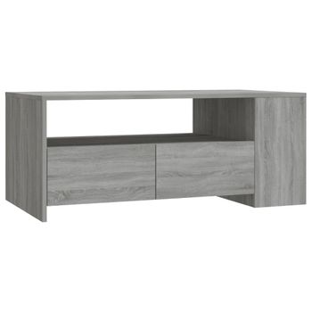 Mesa De Centro Madera De Ingeniería Gris Sonoma 102x55x42 Cm