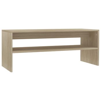 Mesa De Centro Madera Contrachapada Roble Sonoma 100x40x40 Cm