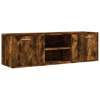 Mueble De Tv Madera De Ingeniería Roble Ahumado 120x34x37 Cm