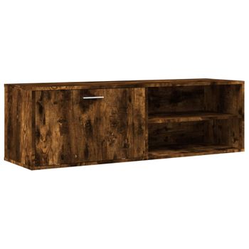 Mueble De Tv Madera De Ingeniería Roble Ahumado 120x34x37 Cm