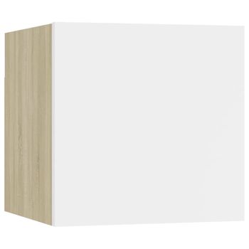 Mueble De Pared Para Tv Blanco Roble Sonoma 30,5x30x30 Cm