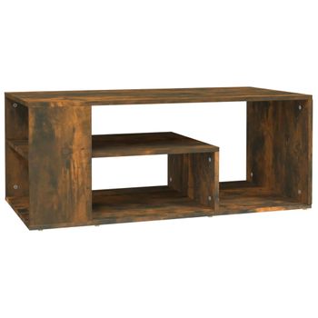 Mesa De Centro Madera Contrachapada Roble Ahumado 100x50x40 Cm