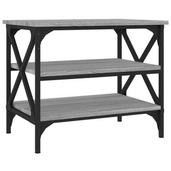 Mesa Auxiliar Madera Contrachapada Gris Sonoma 55x38x45 Cm