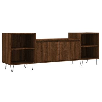 Mueble Para Tv Madera Contrachapada Marrón Roble 160x35x55 Cm