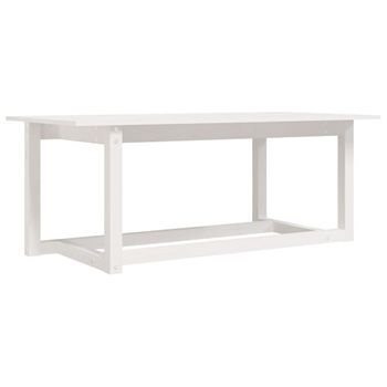 Mesa De Centro De Madera Maciza De Pino Blanco 110x55x45 Cm