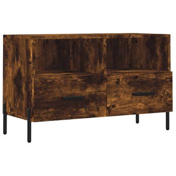 Mueble Para Tv Madera Contrachapada Roble Ahumado 80x36x50 Cm