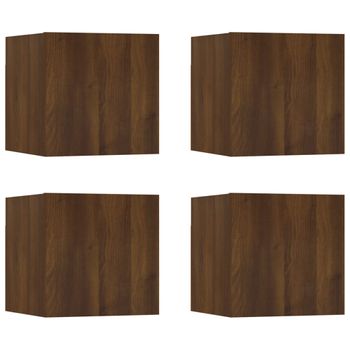 Muebles Para Tv De Pared 4 Unidades Roble Marrón 30,5x30x30 Cm