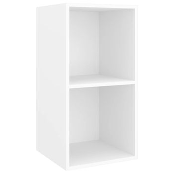 Mueble De Pared Para Tv Madera Contrachapada Blanco 37x37x72 Cm