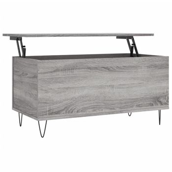 Mesa De Centro Madera Contrachapada Gris Sonoma 90x44,5x45 Cm