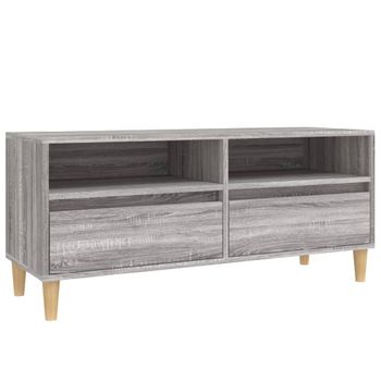 Mueble De Tv Madera Contrachapada Gris Sonoma 100x34,5x44,5 Cm