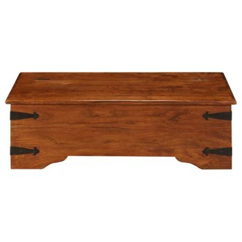 Mesa De Centro Madera Maciza Acacia Acabado Miel 110x55x35 Cm