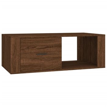 Mesa De Centro Madera Contrachapada Marrón Roble 100x50,5x35 Cm