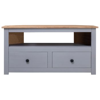 Mueble Esquinero Tv Madera Pino Estilo Panamá Gris 93x49x49 Cm