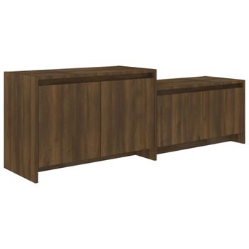 Mueble De Tv Madera De Ingeniería Marrón Roble 146,5x35x50 Cm