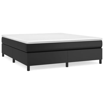 Estructura De Cama Box Spring Cuero Sintético Negro 180x200 Cm