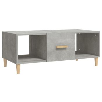 Mesa De Centro Madera Contrachapada Gris Hormigón 102x50x40 Cm