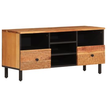 Mueble De Tv Madera Maciza De Acacia 100x33x46 Cm