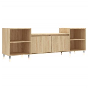 Mueble Para Tv Madera Contrachapada Roble Sonoma 160x35x55 Cm