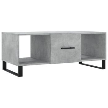 Mesa De Centro Madera Contrachapada Gris Hormigón 102x50x40 Cm