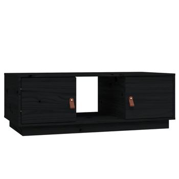 Mesa De Centro De Madera Maciza De Pino Negro 100x50x35 Cm