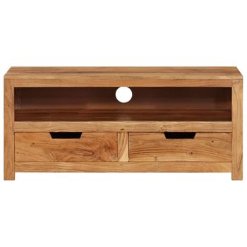 Mueble De Tv Madera Maciza De Acacia 88x35x40 Cm