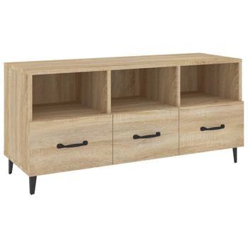 Mueble Para Tv Madera Contrachapada Color Roble 102x35x50 Cm