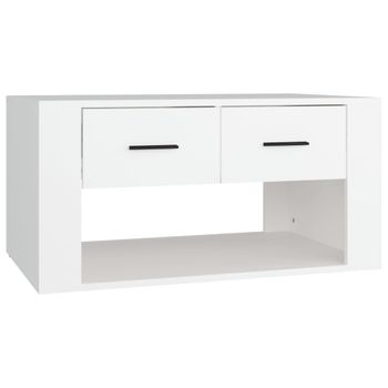 Mesa De Centro Madera Contrachapada Blanca 80x50x40 Cm