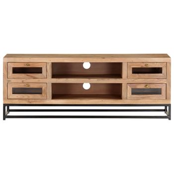 Mueble De Tv De Madera Maciza De Acacia 110x30x40 Cm