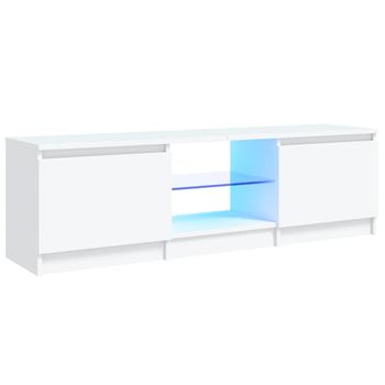 Mueble Para Tv Con Luces Led Blanco 120x30x35,5 Cm