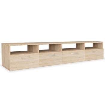 Mueble De Salón Para La Tv Aglomerado 2 Piezas Roble 95x35x36 Cm