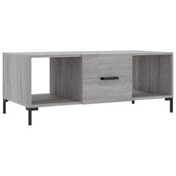 Mesa De Centro Madera Contrachapada Gris Sonoma 102x50x40 Cm