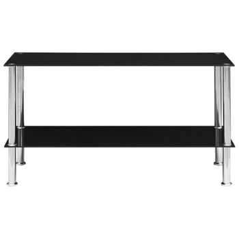 Mesa De Centro De Vidrio Templado Negro 110x43x60 Cm