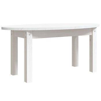 Mesa De Centro De Madera Maciza De Pino Blanco 80x40x35 Cm