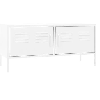 Mueble Para Tv De Acero Blanco 105x35x50 Cm